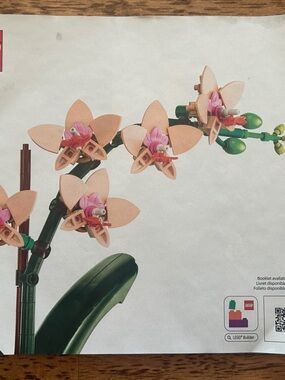 LEGO Orchid Stem with Pink and Tan Blooms INSTRUCTIONS ONLY